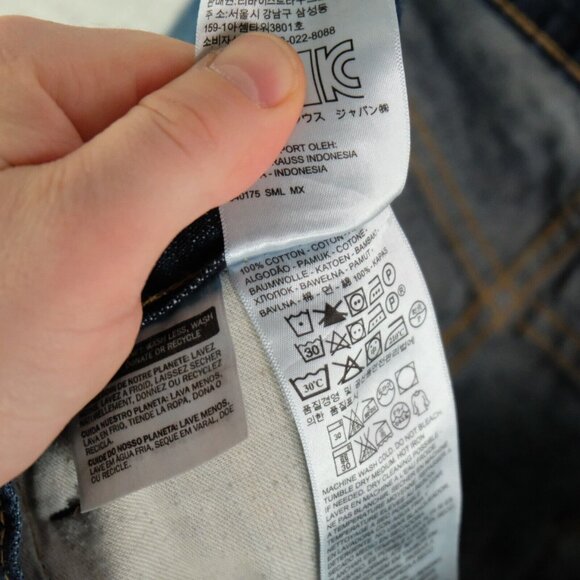 Levis 513 Jeans Mens 36X30 Blue Slim Straight Stone Wash Whiskers Stretch - Picture 10 of 11